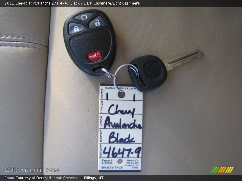 Black / Dark Cashmere/Light Cashmere 2011 Chevrolet Avalanche Z71 4x4