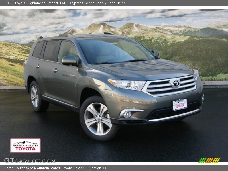 Cypress Green Pearl / Sand Beige 2012 Toyota Highlander Limited 4WD