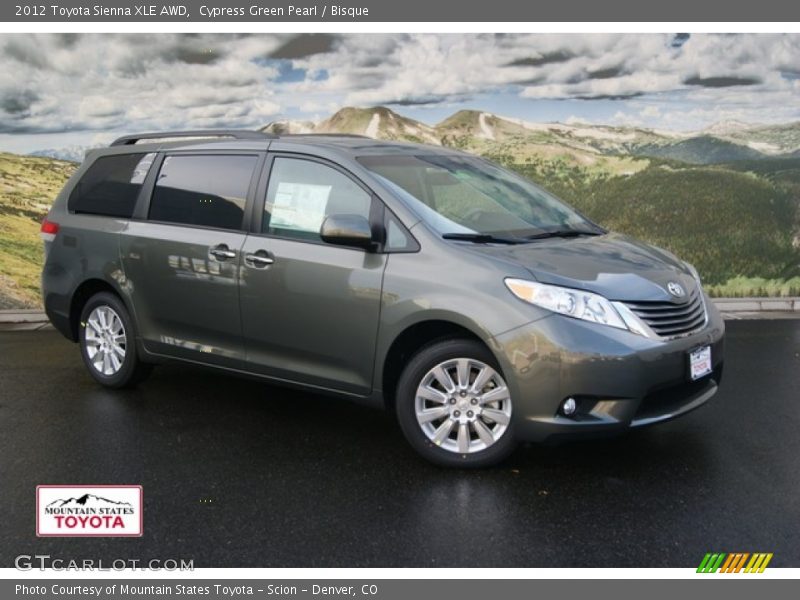 Cypress Green Pearl / Bisque 2012 Toyota Sienna XLE AWD