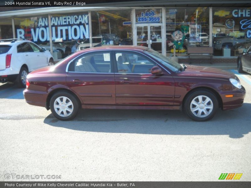 Ruby Red / Beige 2004 Hyundai Sonata V6