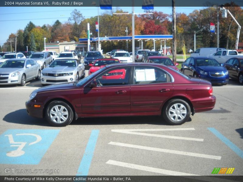 Ruby Red / Beige 2004 Hyundai Sonata V6
