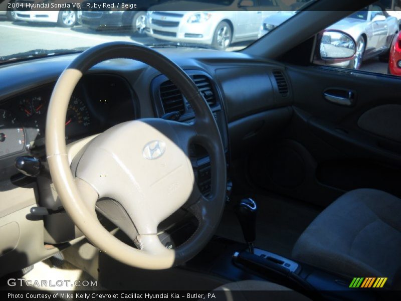Ruby Red / Beige 2004 Hyundai Sonata V6