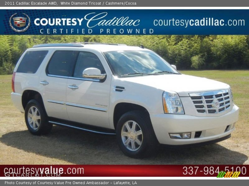 White Diamond Tricoat / Cashmere/Cocoa 2011 Cadillac Escalade AWD