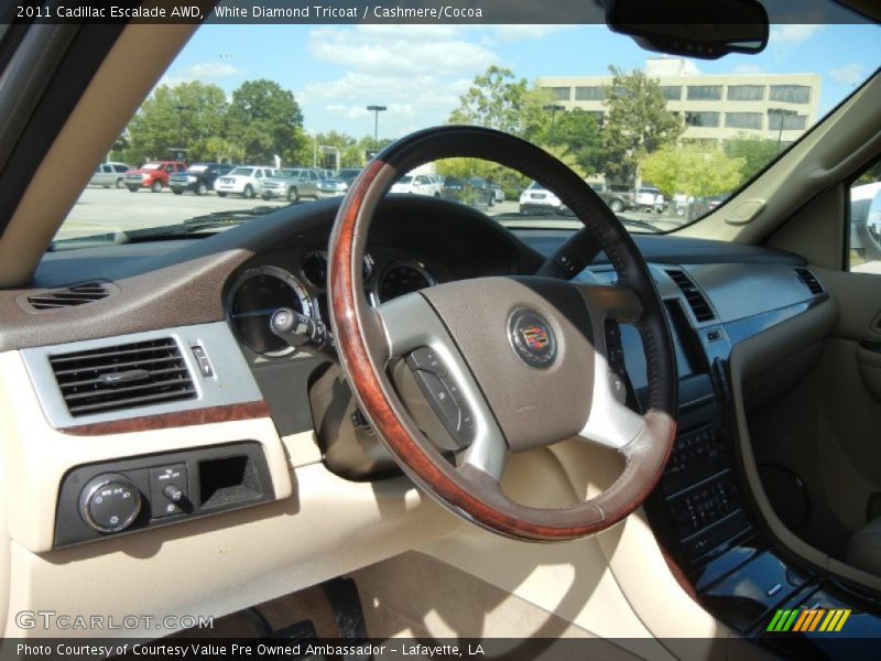 White Diamond Tricoat / Cashmere/Cocoa 2011 Cadillac Escalade AWD