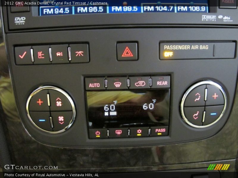 Controls of 2012 Acadia Denali