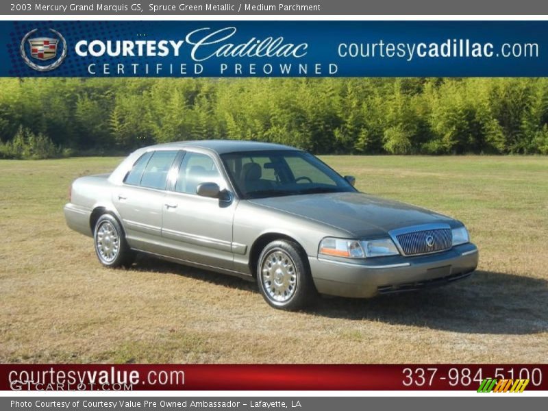 Spruce Green Metallic / Medium Parchment 2003 Mercury Grand Marquis GS