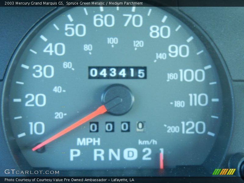 Spruce Green Metallic / Medium Parchment 2003 Mercury Grand Marquis GS