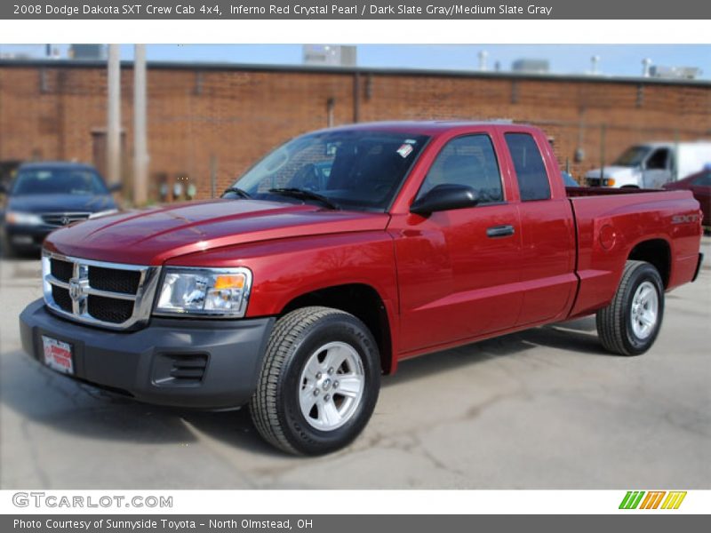 Inferno Red Crystal Pearl / Dark Slate Gray/Medium Slate Gray 2008 Dodge Dakota SXT Crew Cab 4x4