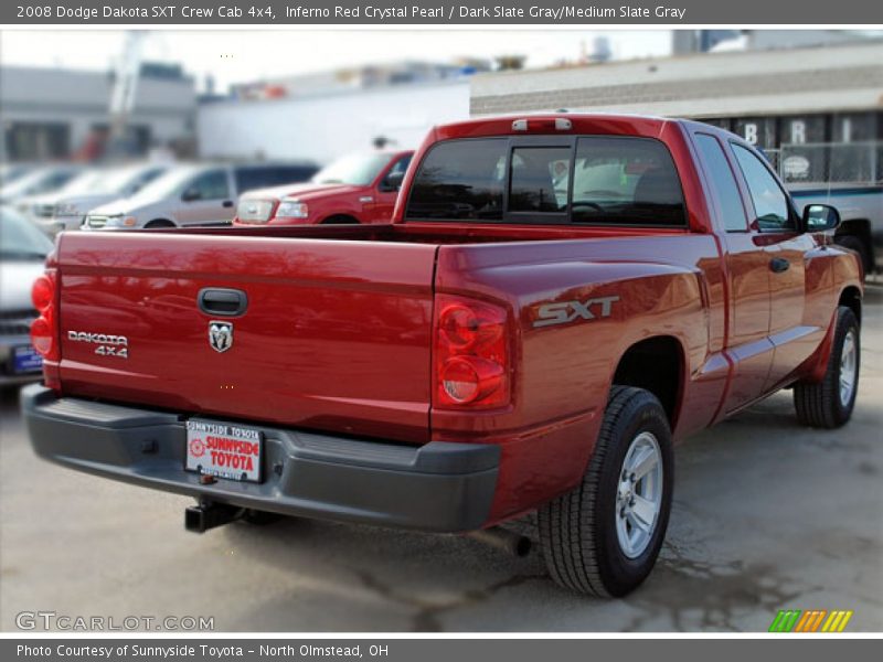 Inferno Red Crystal Pearl / Dark Slate Gray/Medium Slate Gray 2008 Dodge Dakota SXT Crew Cab 4x4