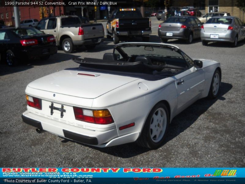 Gran Prix White / Dark Blue 1990 Porsche 944 S2 Convertible