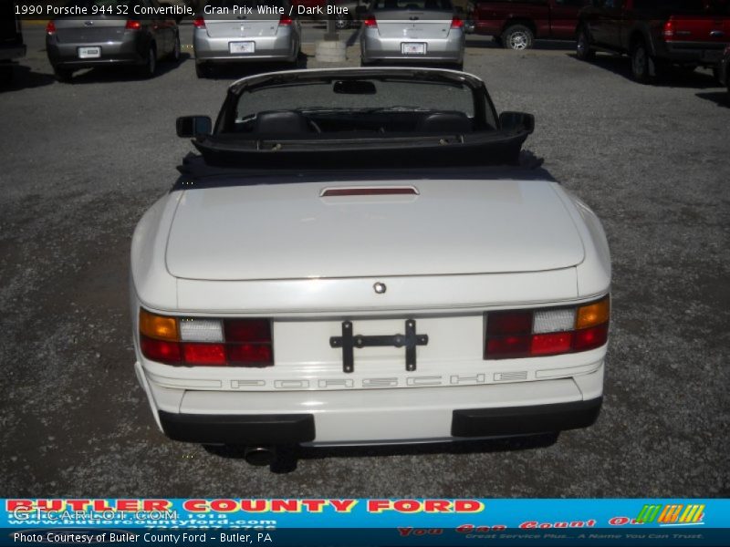 Gran Prix White / Dark Blue 1990 Porsche 944 S2 Convertible