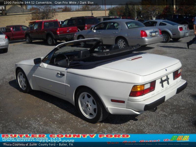 Gran Prix White / Dark Blue 1990 Porsche 944 S2 Convertible