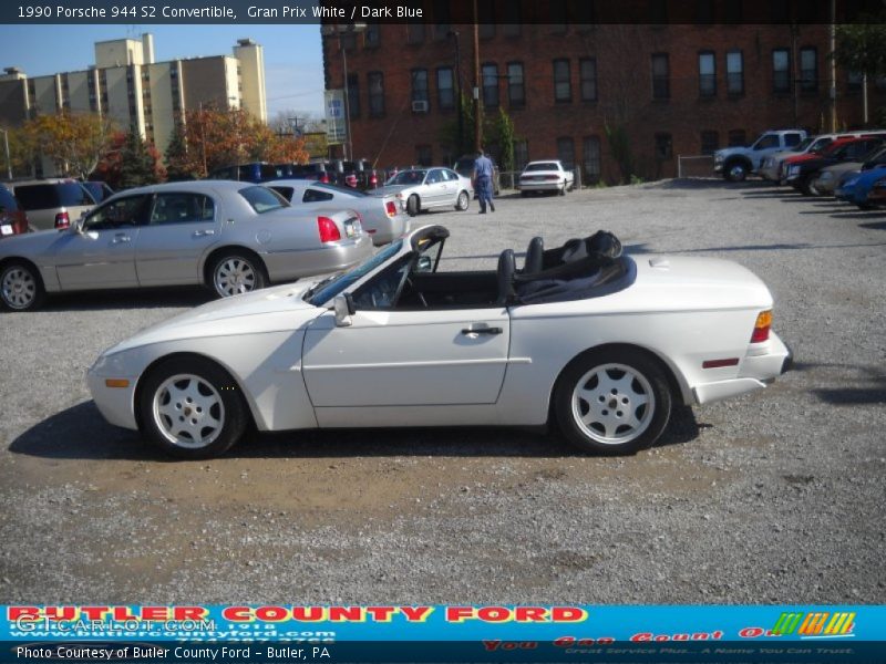 Gran Prix White / Dark Blue 1990 Porsche 944 S2 Convertible