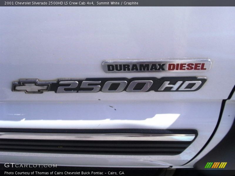 Summit White / Graphite 2001 Chevrolet Silverado 2500HD LS Crew Cab 4x4