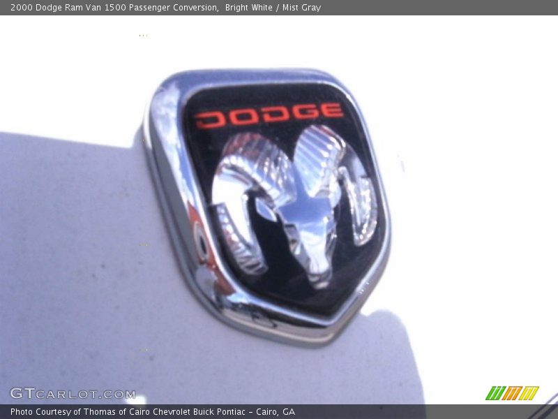 Bright White / Mist Gray 2000 Dodge Ram Van 1500 Passenger Conversion