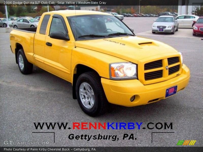 Solar Yellow / Medium Slate Gray 2006 Dodge Dakota SLT Club Cab