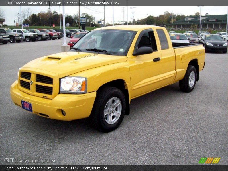 Solar Yellow / Medium Slate Gray 2006 Dodge Dakota SLT Club Cab
