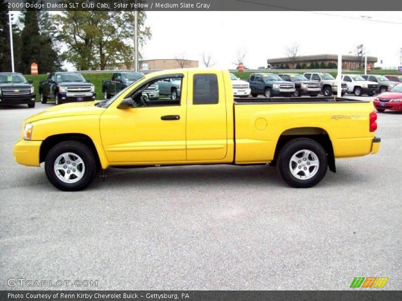 Solar Yellow / Medium Slate Gray 2006 Dodge Dakota SLT Club Cab