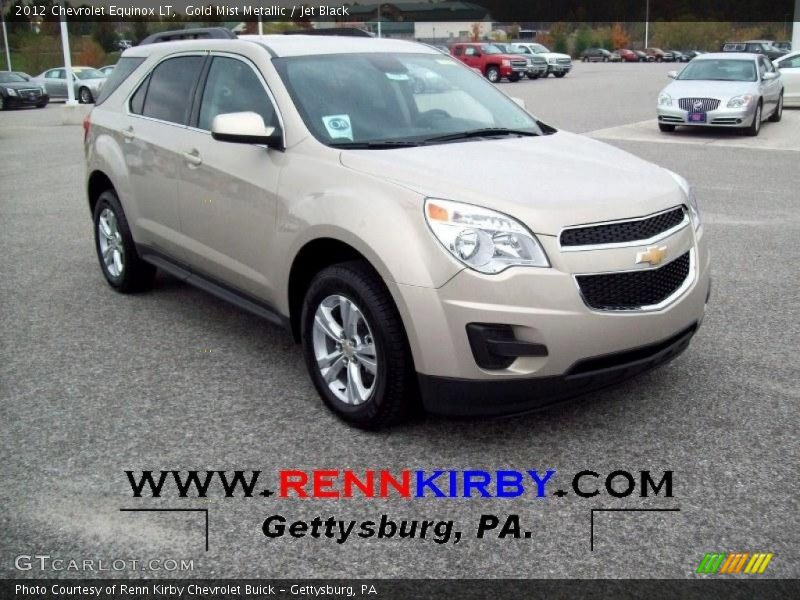 Gold Mist Metallic / Jet Black 2012 Chevrolet Equinox LT