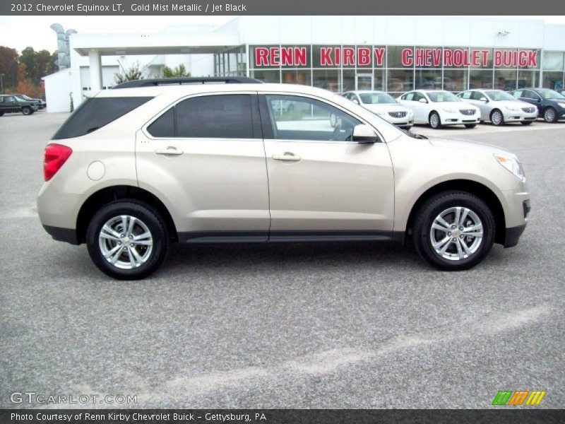 Gold Mist Metallic / Jet Black 2012 Chevrolet Equinox LT