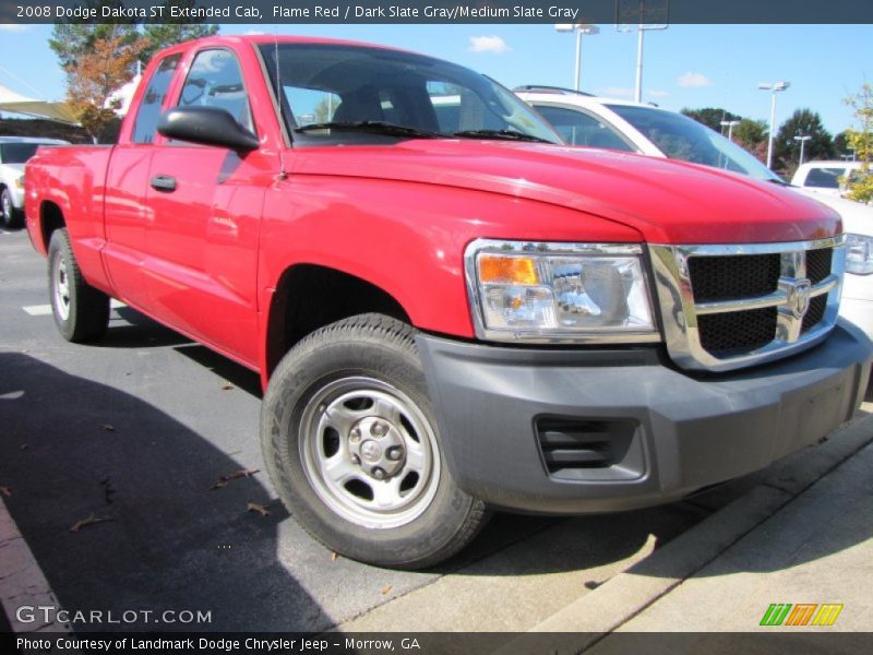 Flame Red / Dark Slate Gray/Medium Slate Gray 2008 Dodge Dakota ST Extended Cab