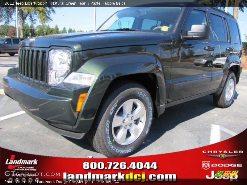 Natural Green Pearl / Pastel Pebble Beige 2012 Jeep Liberty Sport