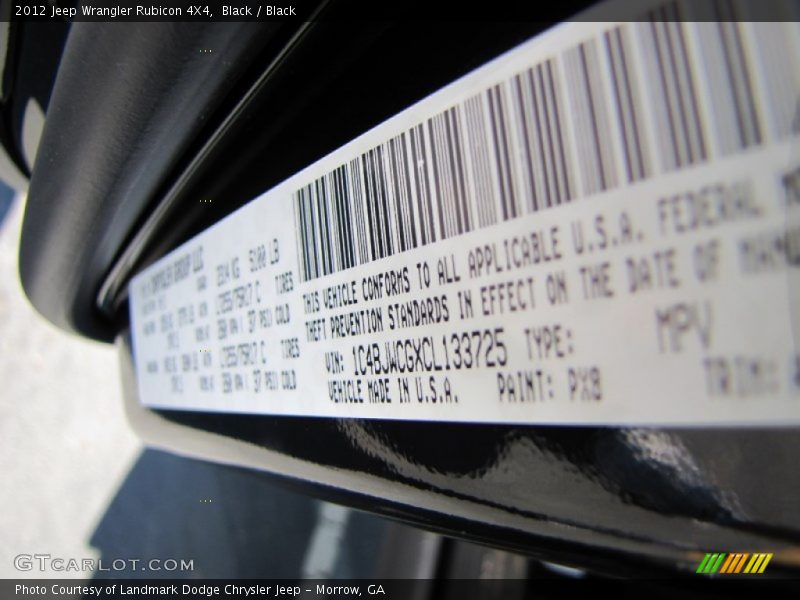 Black / Black 2012 Jeep Wrangler Rubicon 4X4