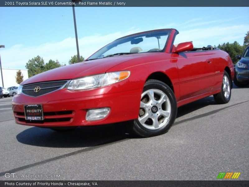 Red Flame Metallic / Ivory 2001 Toyota Solara SLE V6 Convertible