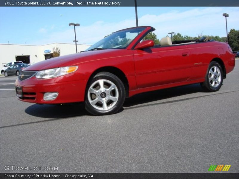 Red Flame Metallic / Ivory 2001 Toyota Solara SLE V6 Convertible