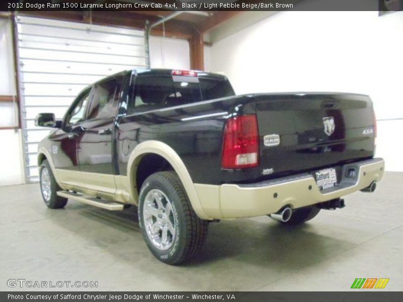 Black / Light Pebble Beige/Bark Brown 2012 Dodge Ram 1500 Laramie Longhorn Crew Cab 4x4