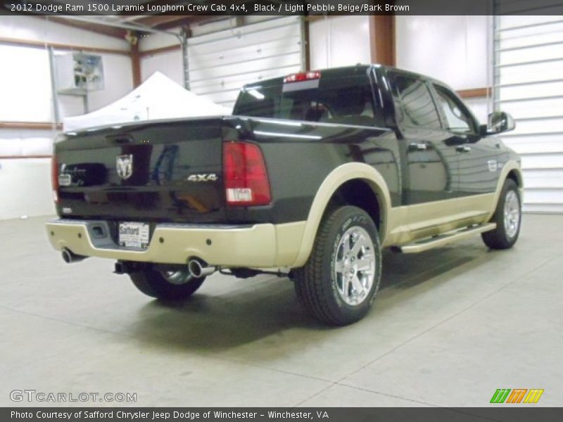 Black / Light Pebble Beige/Bark Brown 2012 Dodge Ram 1500 Laramie Longhorn Crew Cab 4x4