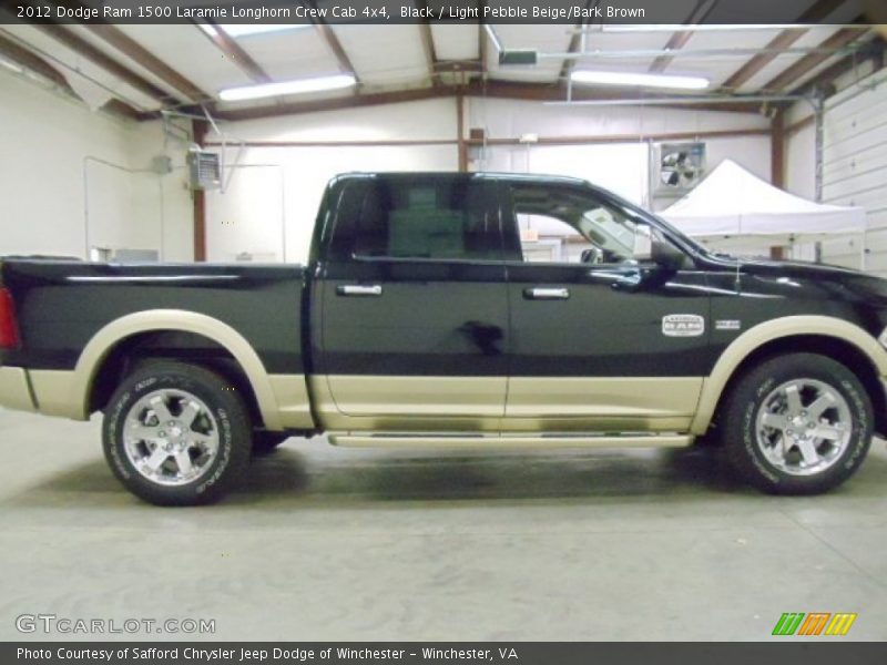 Black / Light Pebble Beige/Bark Brown 2012 Dodge Ram 1500 Laramie Longhorn Crew Cab 4x4
