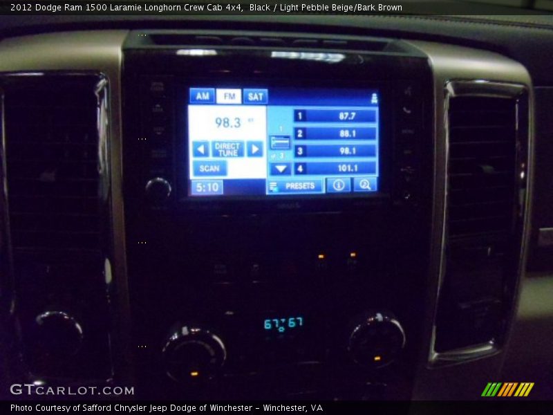 Black / Light Pebble Beige/Bark Brown 2012 Dodge Ram 1500 Laramie Longhorn Crew Cab 4x4