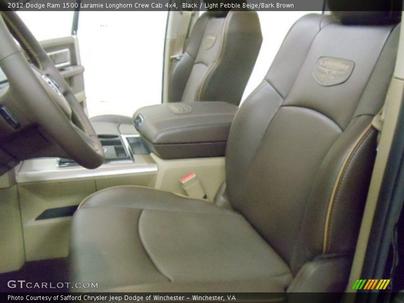 Black / Light Pebble Beige/Bark Brown 2012 Dodge Ram 1500 Laramie Longhorn Crew Cab 4x4