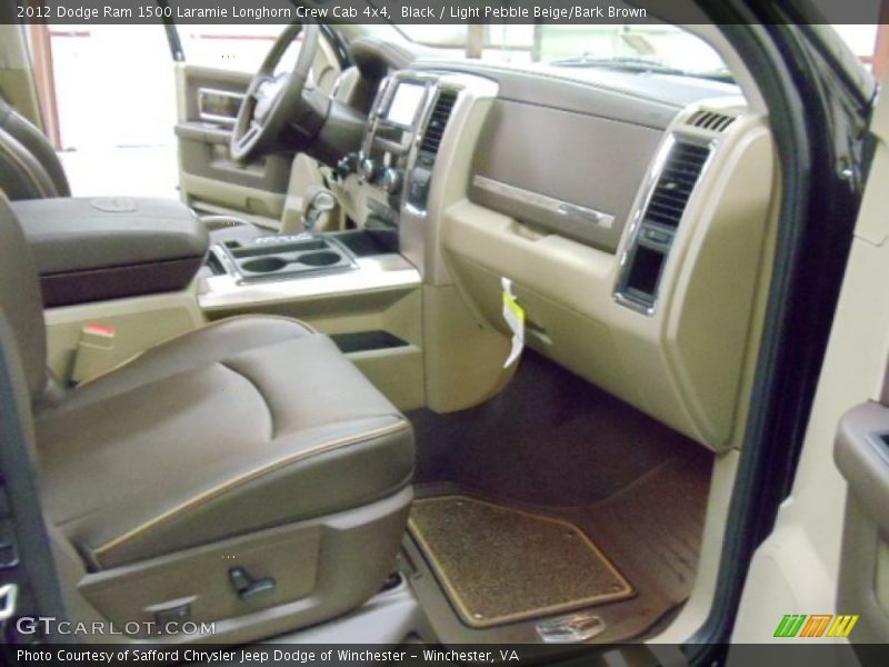 Black / Light Pebble Beige/Bark Brown 2012 Dodge Ram 1500 Laramie Longhorn Crew Cab 4x4