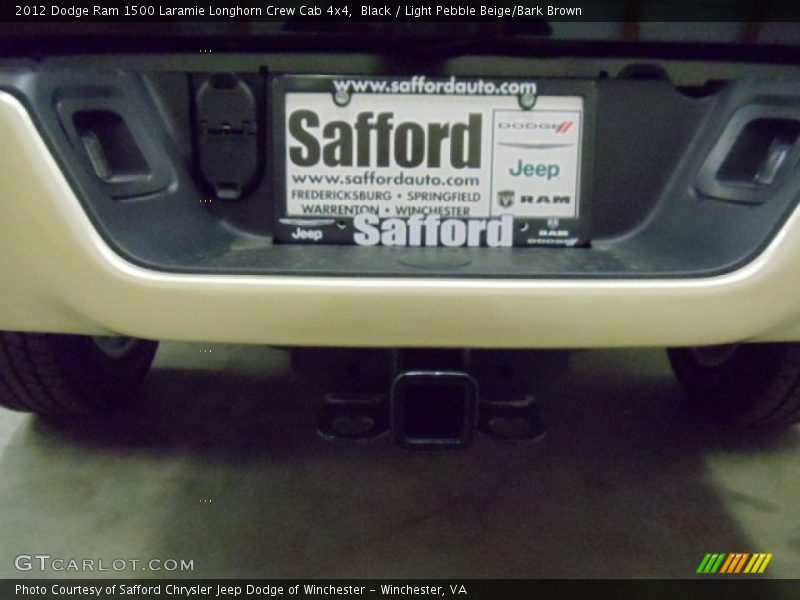 Black / Light Pebble Beige/Bark Brown 2012 Dodge Ram 1500 Laramie Longhorn Crew Cab 4x4