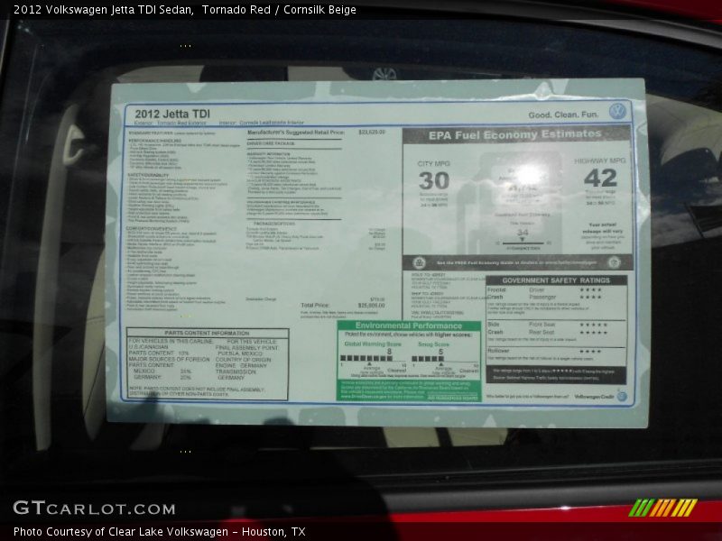 Tornado Red / Cornsilk Beige 2012 Volkswagen Jetta TDI Sedan