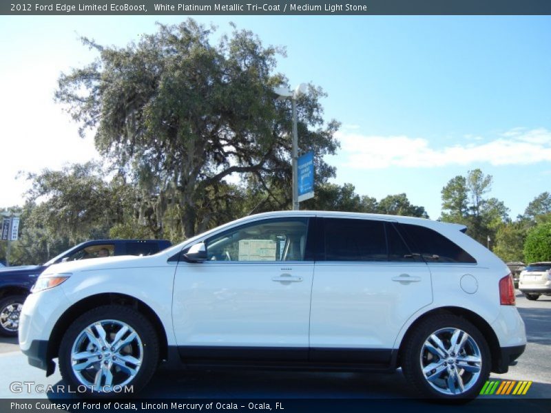 White Platinum Metallic Tri-Coat / Medium Light Stone 2012 Ford Edge Limited EcoBoost