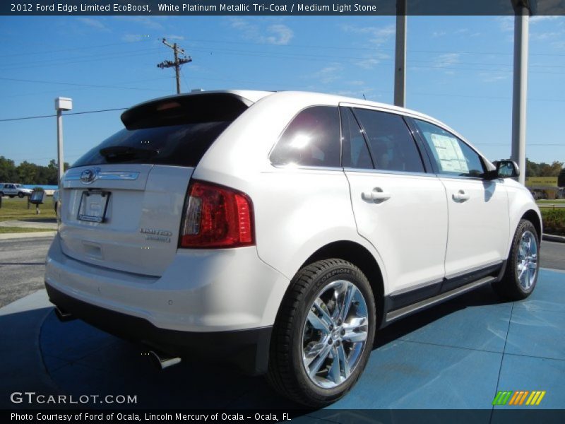 White Platinum Metallic Tri-Coat / Medium Light Stone 2012 Ford Edge Limited EcoBoost