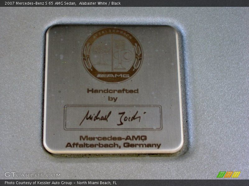 Info Tag of 2007 S 65 AMG Sedan