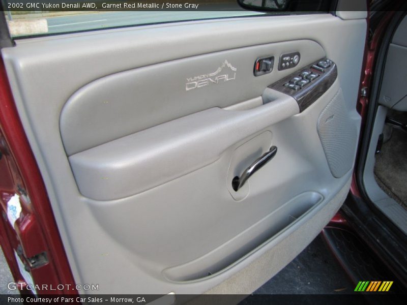 Garnet Red Metallic / Stone Gray 2002 GMC Yukon Denali AWD
