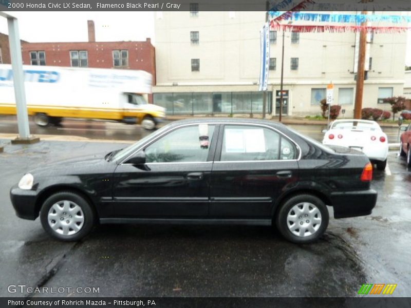 Flamenco Black Pearl / Gray 2000 Honda Civic LX Sedan
