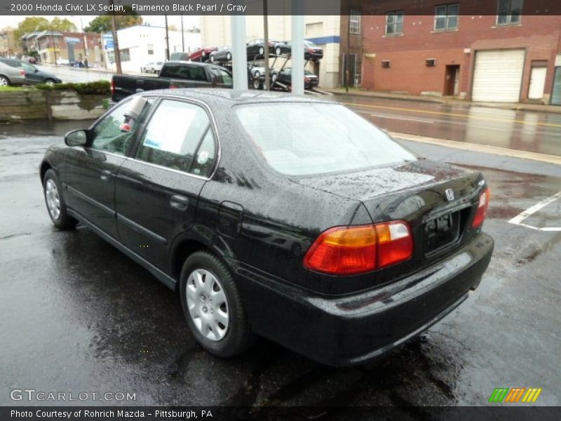 Flamenco Black Pearl / Gray 2000 Honda Civic LX Sedan