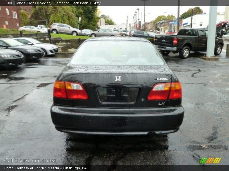 Flamenco Black Pearl / Gray 2000 Honda Civic LX Sedan