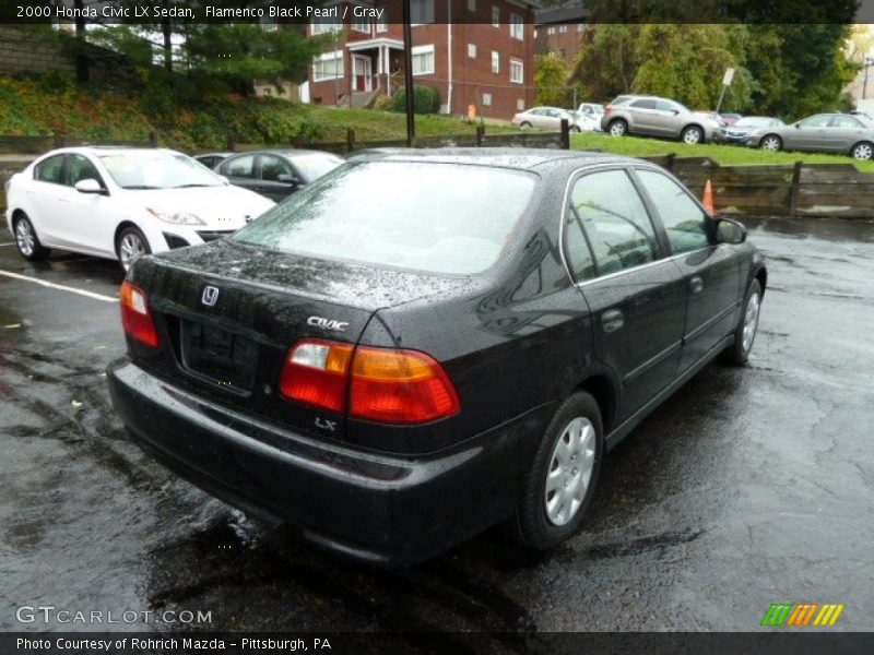 Flamenco Black Pearl / Gray 2000 Honda Civic LX Sedan