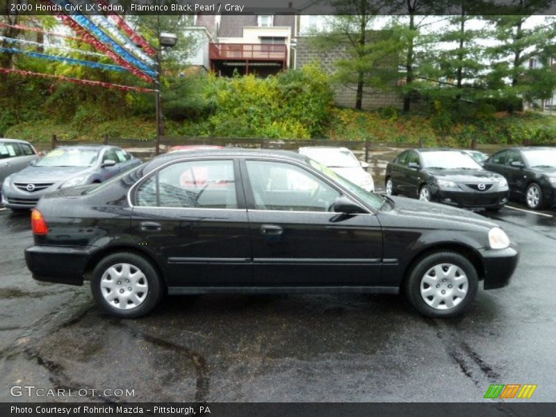 Flamenco Black Pearl / Gray 2000 Honda Civic LX Sedan