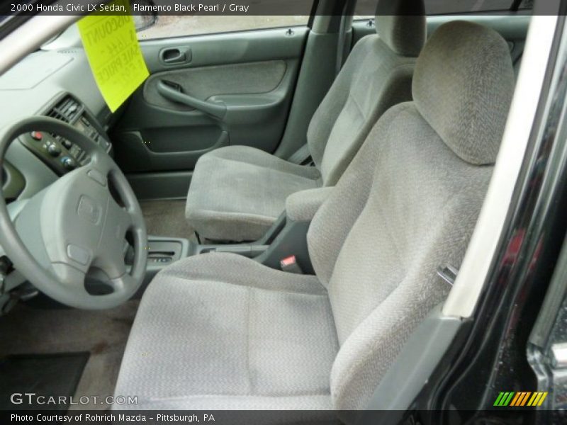 Flamenco Black Pearl / Gray 2000 Honda Civic LX Sedan