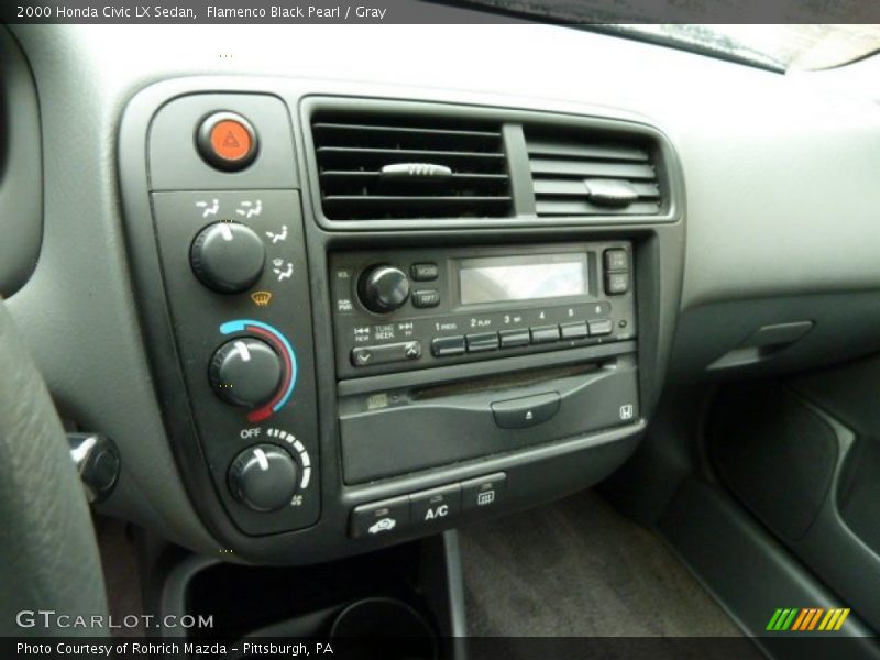 Flamenco Black Pearl / Gray 2000 Honda Civic LX Sedan