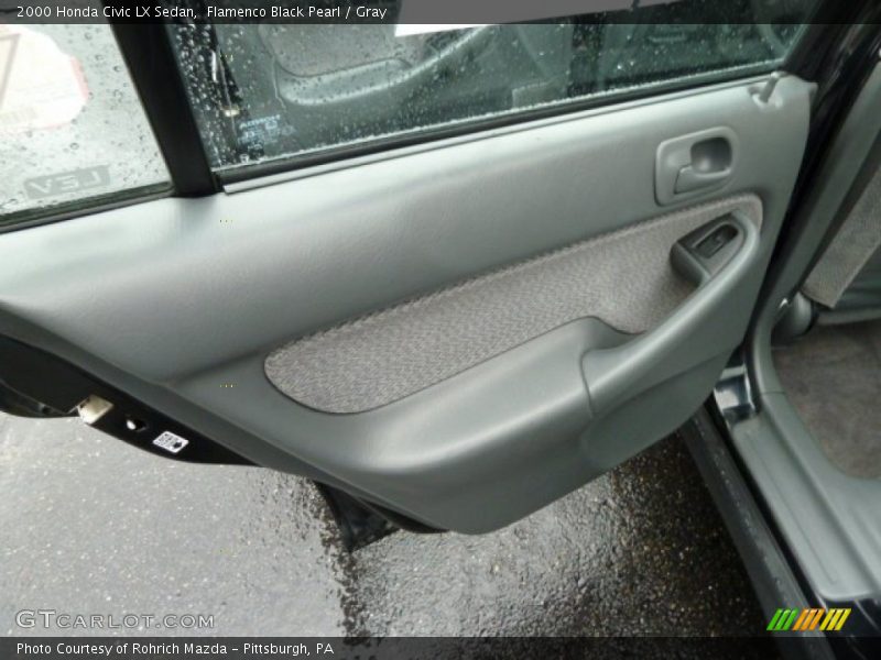 Flamenco Black Pearl / Gray 2000 Honda Civic LX Sedan