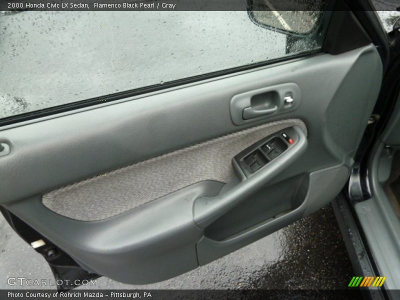 Flamenco Black Pearl / Gray 2000 Honda Civic LX Sedan